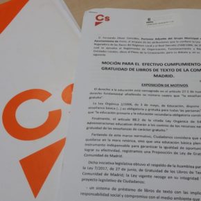 Ciudadanos (Cs) Pinto insta al Ayuntamiento a exigir a la Comunidad de Madrid que dé cumplimiento a la Ley de Gratuidad de Libros de Texto